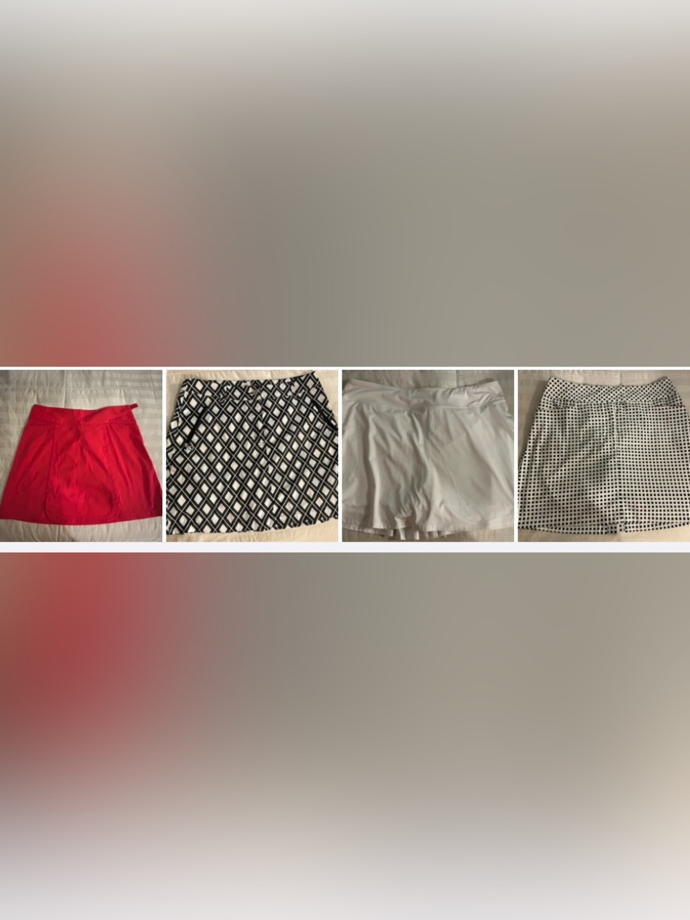 4 Golf Skirts Skorts Size 10 Black & White Fila Tail Daily Sports XL